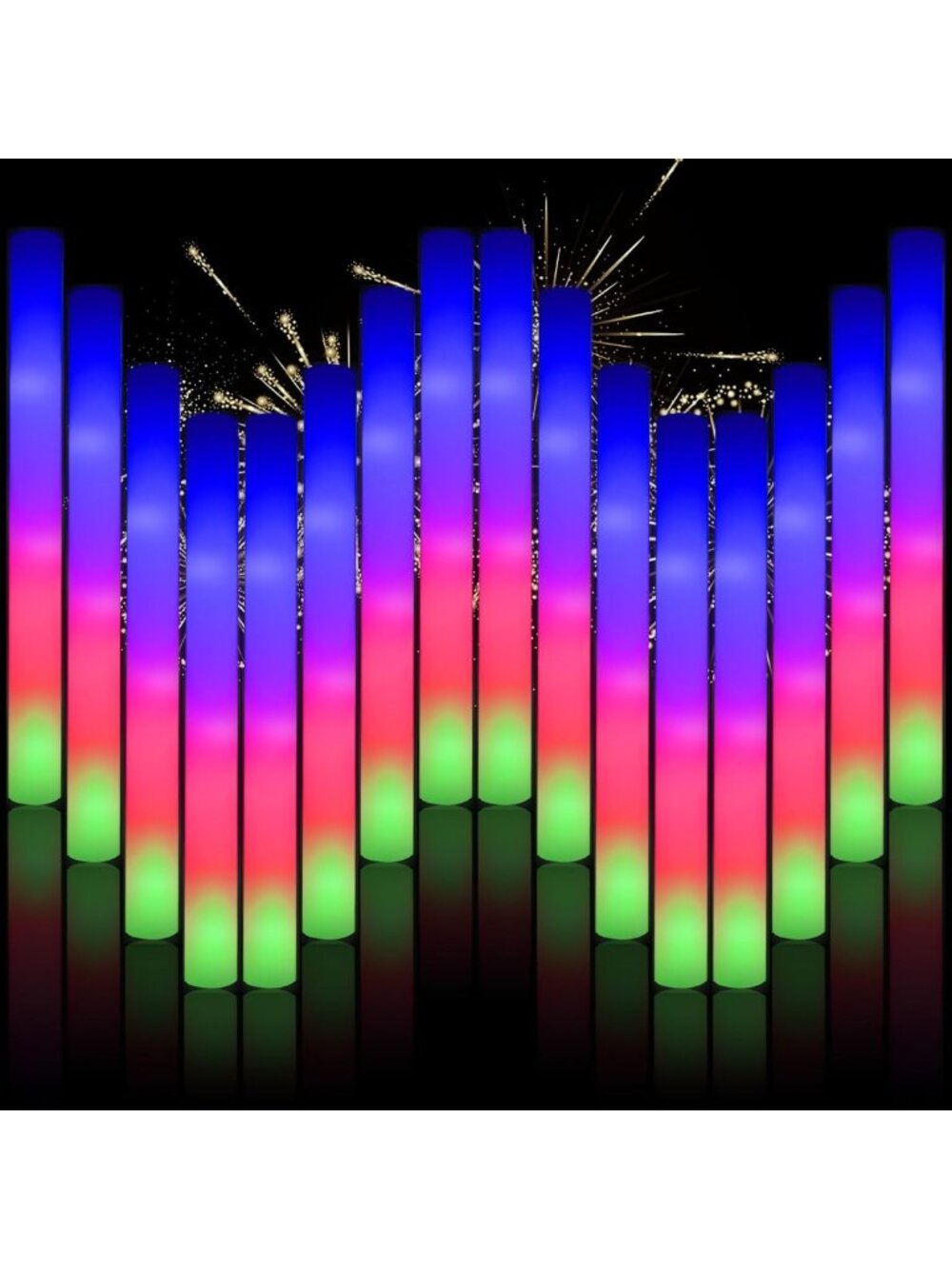 110pcs LED Glow Sticks - Foam Light-Up Party Supplies for Weddings, Raves